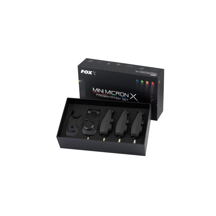 Fox Mini Micron X Bite Alarm 4 Rod Presentation Set