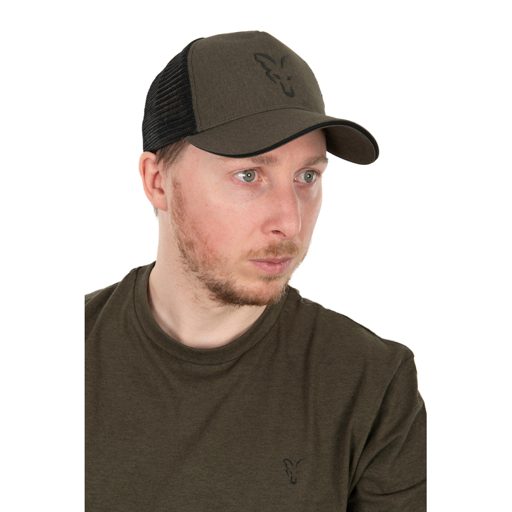 Fox Collection Green & Black Trucker Fishing Cap