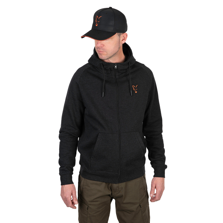 Fox Collection Lightweight Hoodie Black & Orange