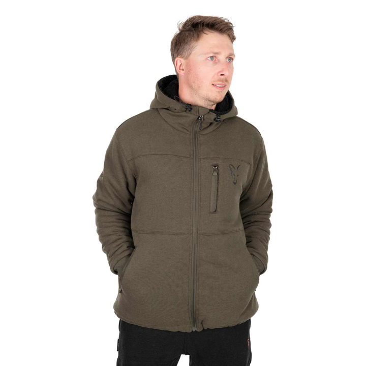 Fox Collection Sherpa Jacket Black & Green