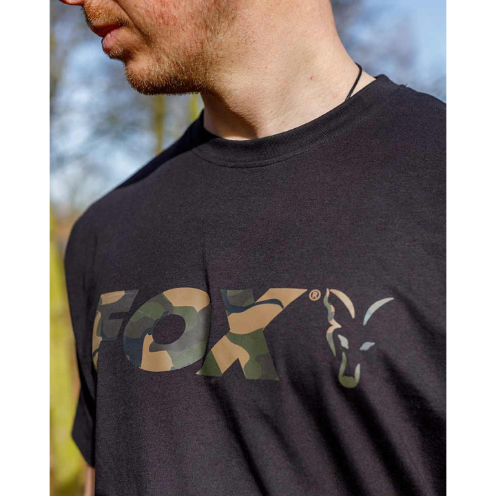 Fox Camo Logo Black T-Shirt