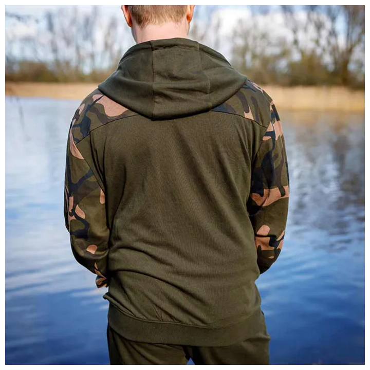 Fox Lightweight Khaki & Camo Split Zip Hoodie