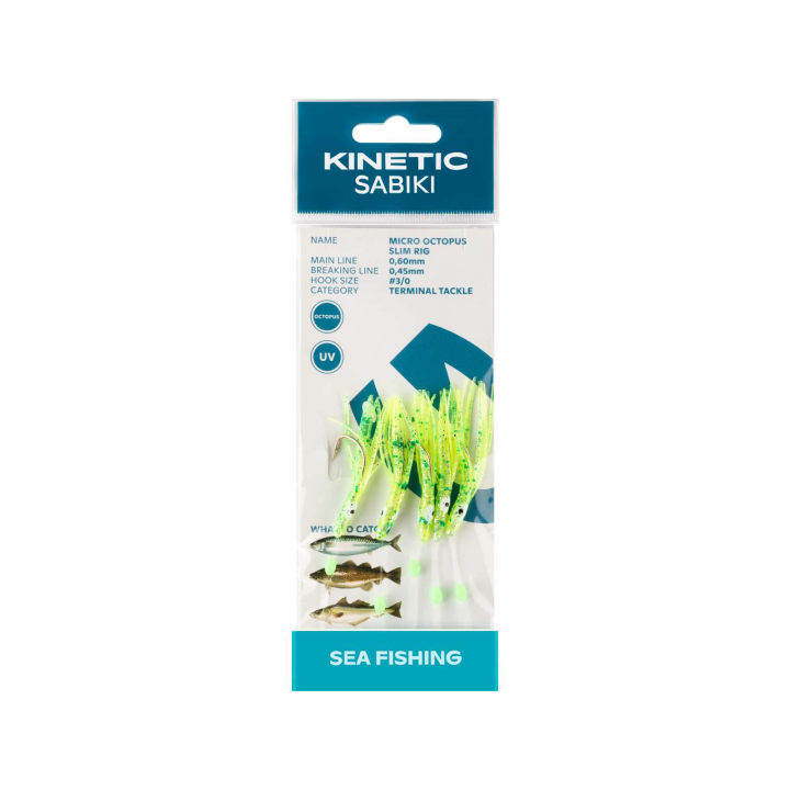 Kinetic Sabiki Micro Octopus Slim Yellow UV