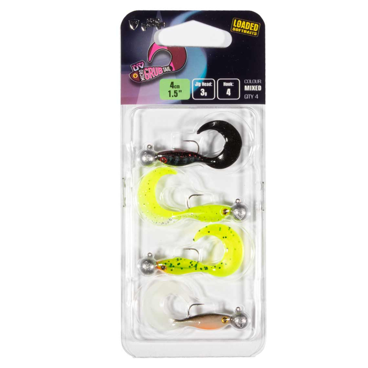 Fox Rage Ultra UV Micro Grub Mixed Colour Loaded Lure Pack