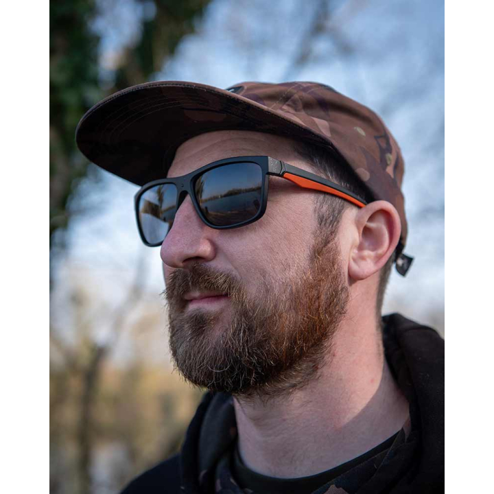 Fox Collection Black & Orange Shades – Grey Lens