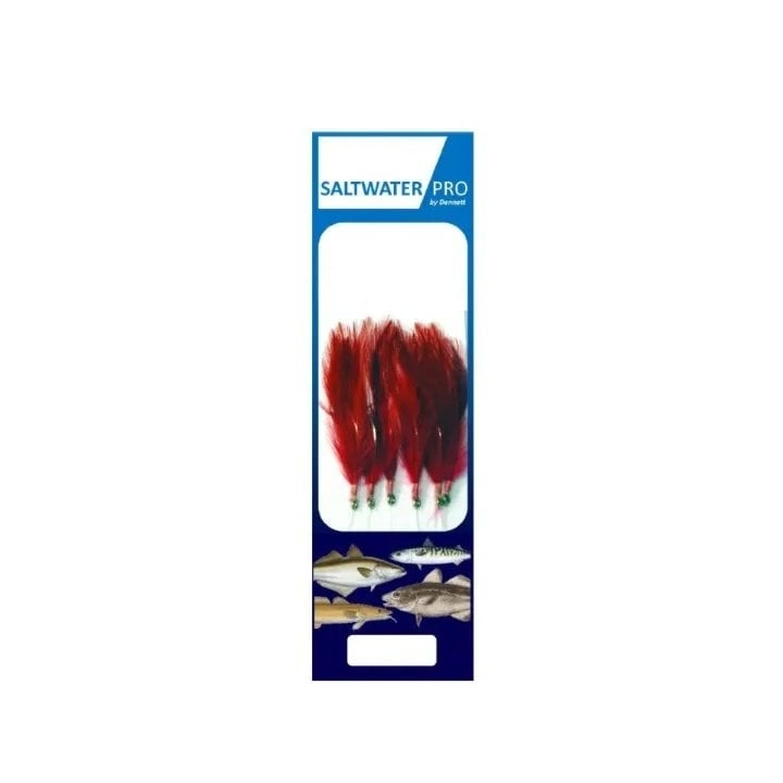 Dennett Saltwater Pro 6 Hook Red Feather Rig 1/0