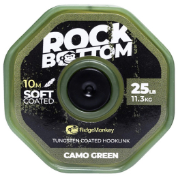 RidgeMonkey Connexion Rock Bottom Tungsten Soft Coated Hooklink Camo Green 25lb