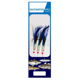 Dennett 3 Hook Std Hokkai Blue Feather 4/0