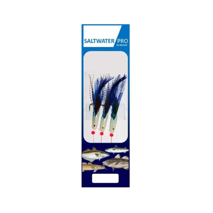 Dennett 3 Hook Std Hokkai Blue Feather 4/0