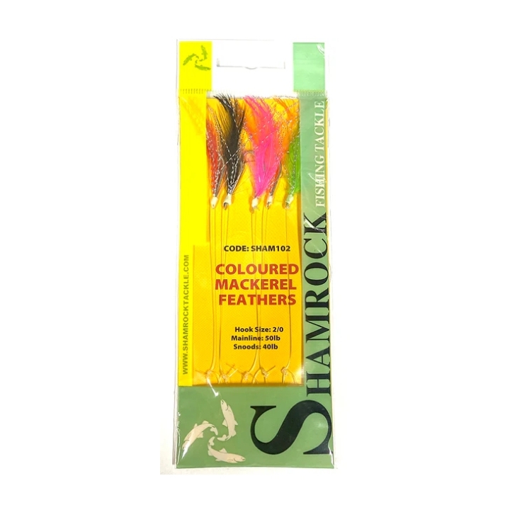 Shamrock Coloured Mackerel Feathers - Size 2/0
