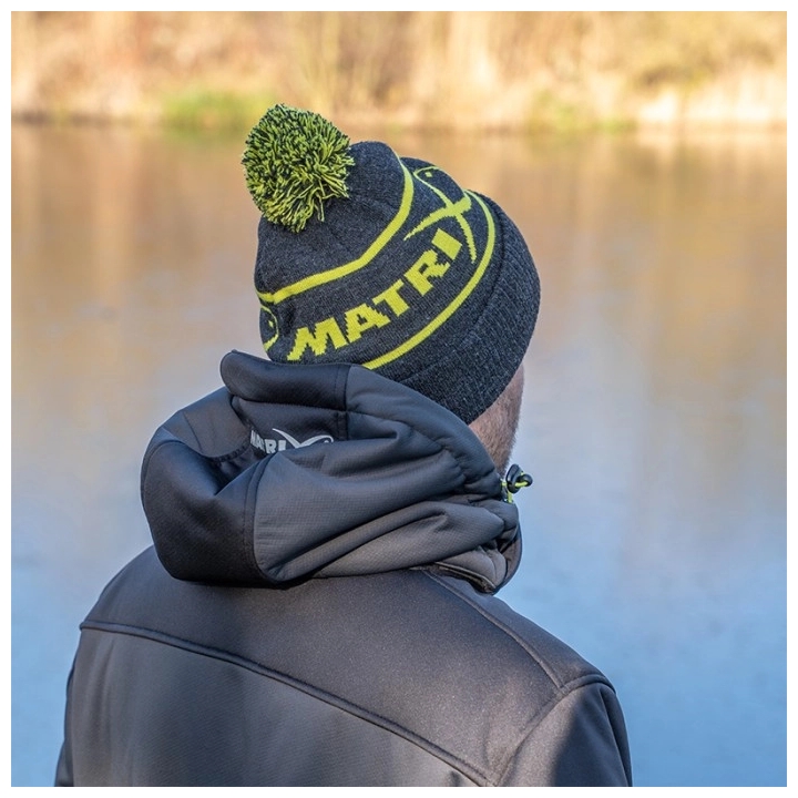 Matrix Bobble Hat - Lime & Grey