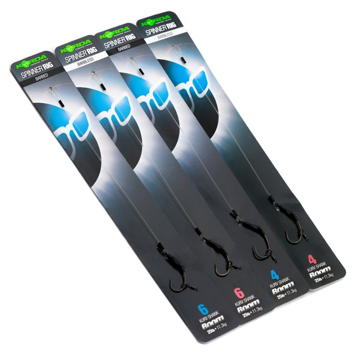Korda Ready Tied Spinner Rig Kurv Shank - Size 6 Barbless