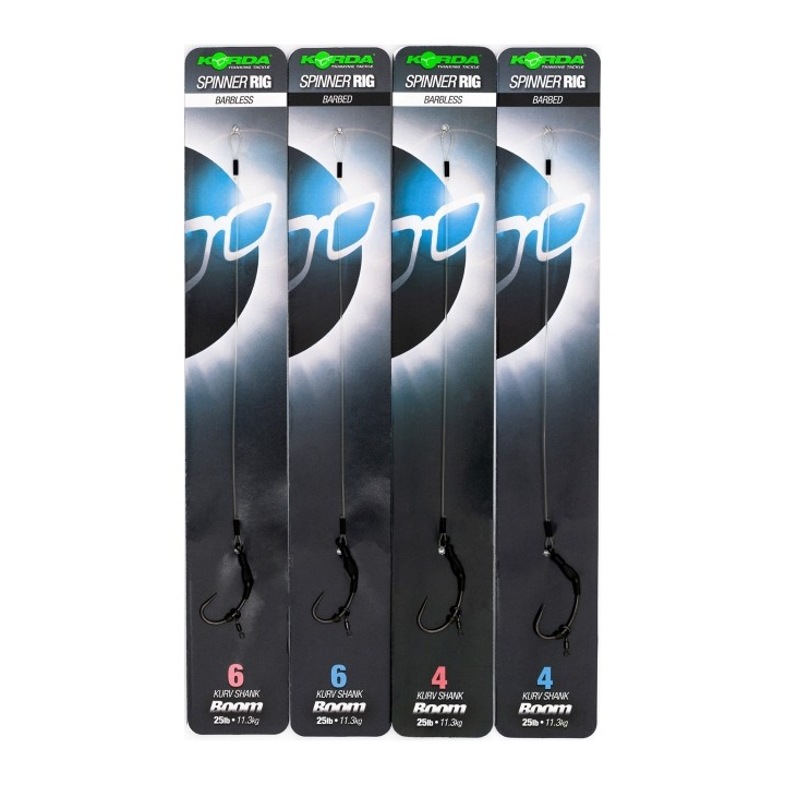 Korda Ready Tied Spinner Rig Kurv Shank - Size 6 Barbless