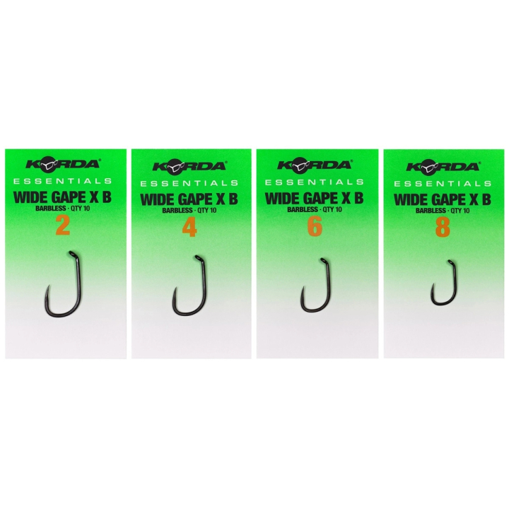 Korda Essentials Wide Gape X Barbless Hooks