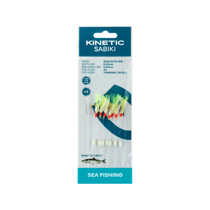 Kinetic Sabiki MaxCatch #6 Holo Fishskin/Multi