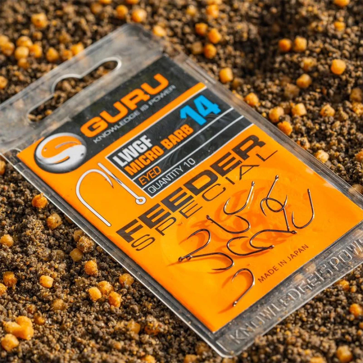 Guru LWGF Feeder Special Barbed Hooks - Eyed