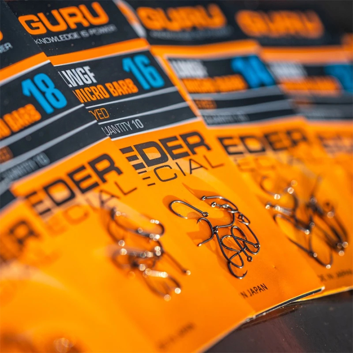 Guru LWGF Feeder Special Barbed Hooks - Eyed