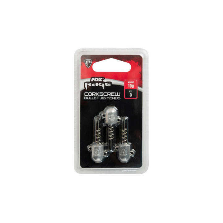 Fox Rage Corkscrew Bullet Jig Heads 3 Pack
