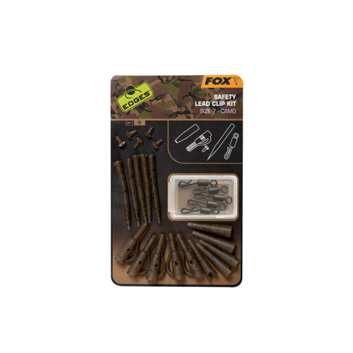 Fox Edges Safety Lead Clip Kit Size 7 Camo