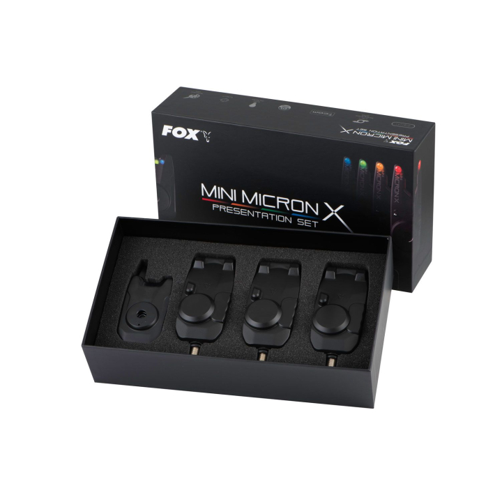 Fox Mini Micron X Bite Alarm 3 Rod Presentation Set